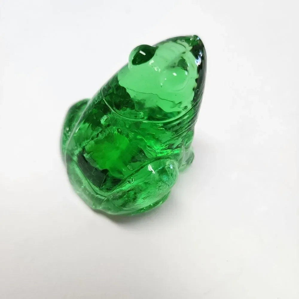 Ganz Green Glass Frog Figurine